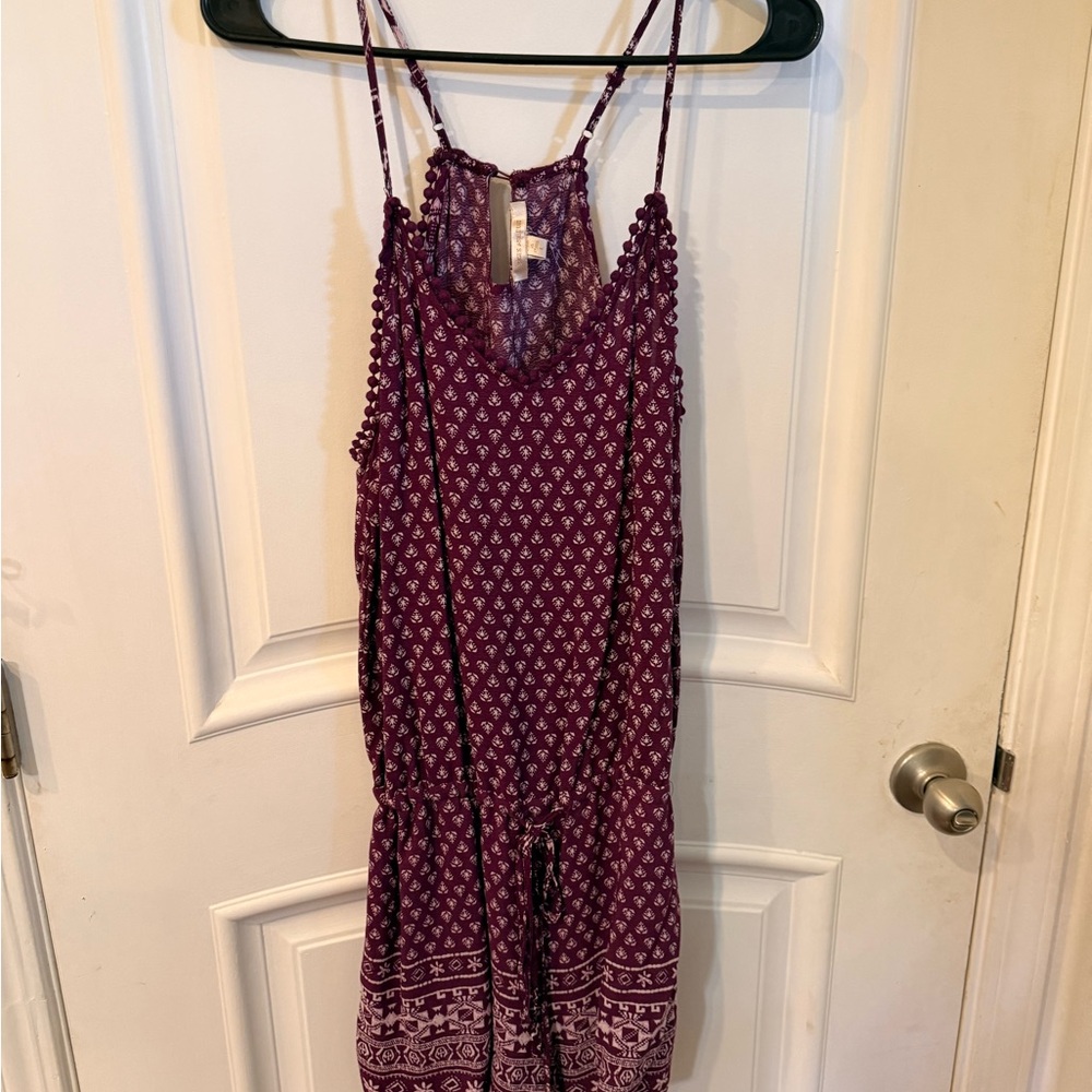 Skies Are Blue Violet Patterned Romper
